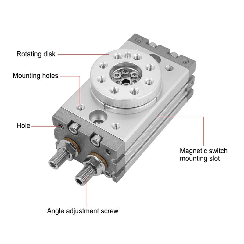 180 Degree Pneumatic Cylinder 15mm Aluminum Alloy With Screw - Image 5