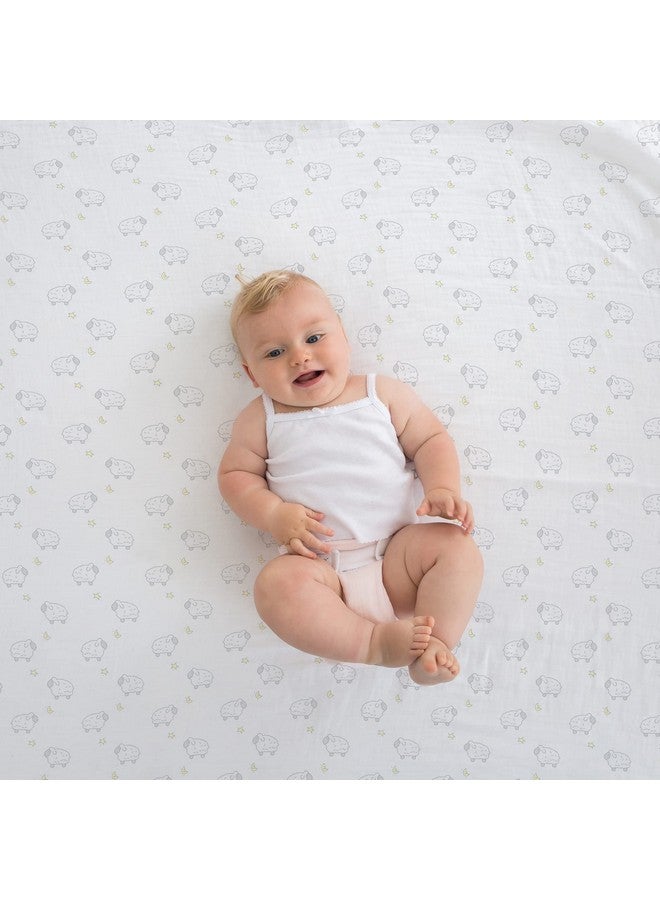 SwaddleDesigns Muslin Swaddle Blankets, Swaddle Blanket for Baby Girl and Baby Boy, Little Lambs Goodnight, Sterling Gray & Pastel Yellow, Set of 3 - Image 5