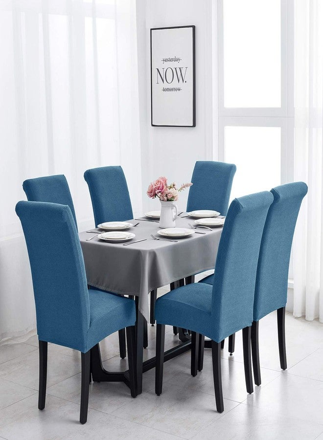 Joccun Chair Covers for Dining Room Set of 2, Chair Slipcovers Stretch Dining Room Chair Covers Seat Protector,Washable Parsons Chair Cover for Home,Hotel,Banquet(Dark Blue,2 Pack) - Image 5