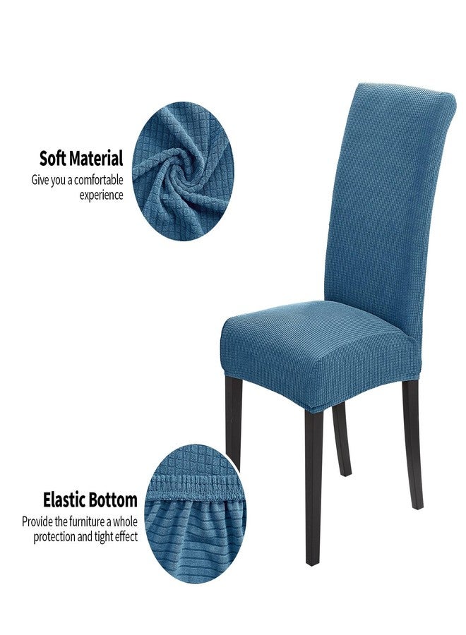 Joccun Chair Covers for Dining Room Set of 2, Chair Slipcovers Stretch Dining Room Chair Covers Seat Protector,Washable Parsons Chair Cover for Home,Hotel,Banquet(Dark Blue,2 Pack) - Image 3