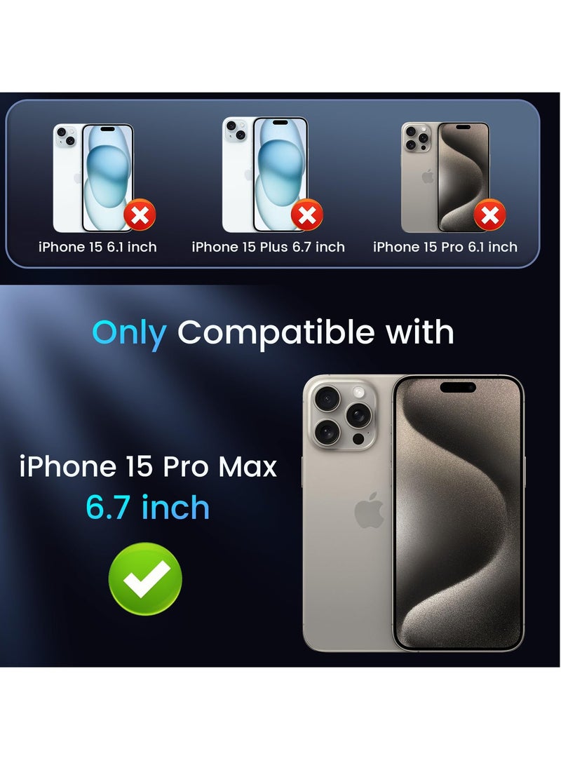 SYOSI Case for iPhone 15 Pro Max Case, Soft TPU Shockproof Protective Cover Phone Case for iPhone 15 Pro Max, for 15 Pro Max Phone Case Magnetic with Kickstand, Black - Image 2