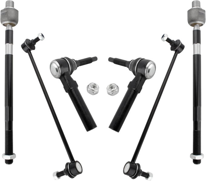 Front Inner Outer Tie Rods And Sway Bar Suspension Kit For Buick Enclave, Chevrolet Traverse, Gmc Acadia, And Saturn Outlook