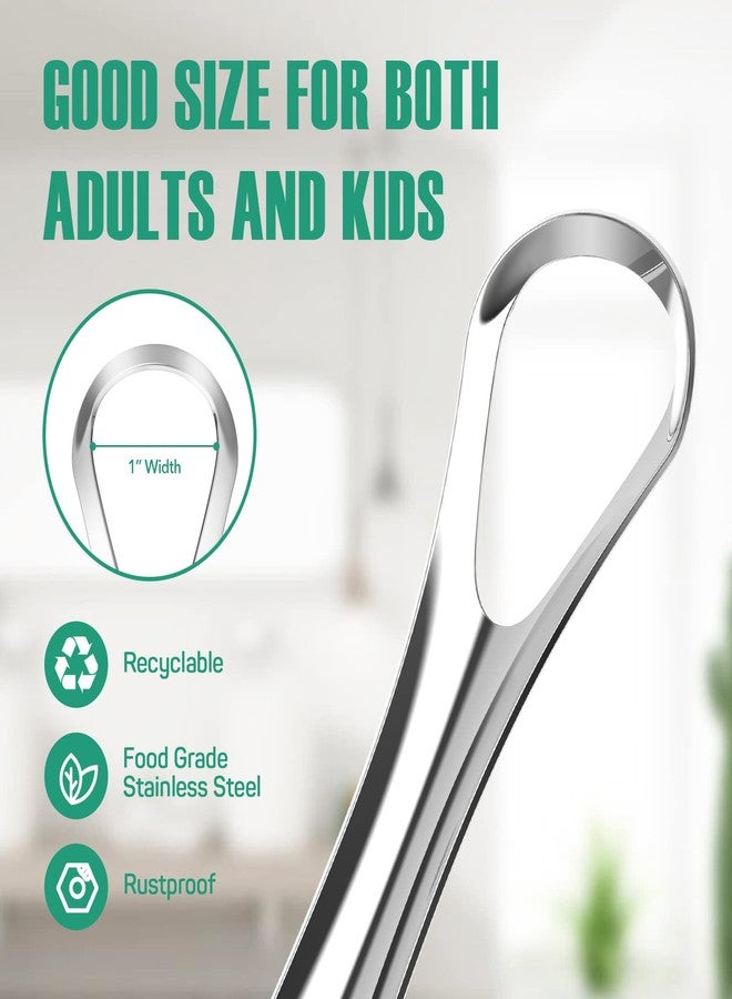 RONAVO Tongue Scraper for Kids & Adults, Tongue Cleaner for Small Mouth, Fights Bad Breath, Metal Tongue Scraper for Oral Hygiene Routine, with Handy Case for Travel/Home/Office - Image 3