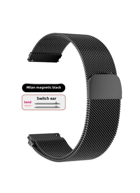For HuaweiWatch4/GT3Pro Magnetic Watch Strap GT2 Breathable Metal Milanese Replacement Wristband-Color:Milan Magnetic-black-[20mm Interface] For HuaweiGt3/female Model (dial 42mm)