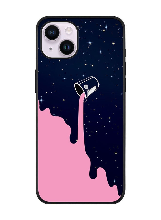 Stylizedd Rugged Black edge case for Apple iPhone 14 Plus Slim fit Soft Case Flexible Rubber Edges Anti Drop TPU Gel Thin Cover - Berry Milky Way - Image 1