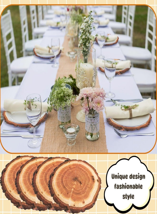 Drayear 120 Pcs 11.8 inch Disposable Wooden Slice Paper Placemats Rustic Round Wooden Chargers for Family Dinner Wedding Birthday Vintage Country Theme Party - Image 4