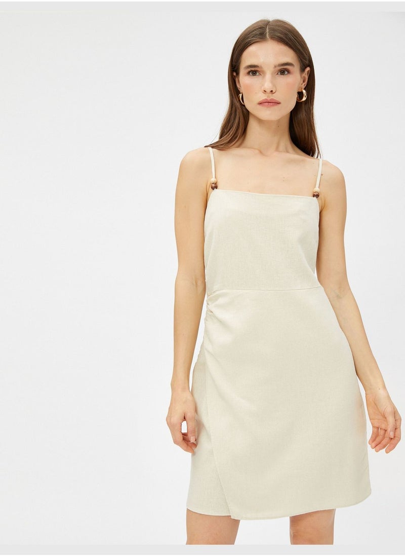 KOTON Bead Detail Linen Mix Mini Dress  - Image 2
