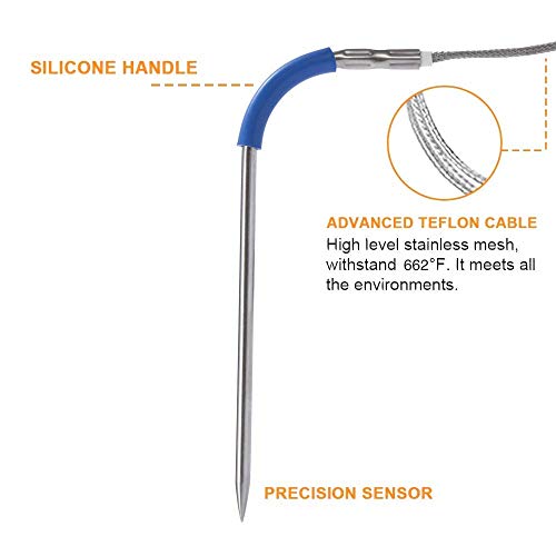 CLORY Weber 4PCS Meat Probe with 4 Probe Clip for iGrill 2, iGrill Mini, iGrill 3, iGrill Pro Replacement Probe - Image 4