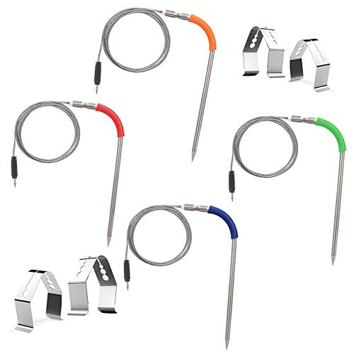 CLORY Weber 4PCS Meat Probe with 4 Probe Clip for iGrill 2, iGrill Mini, iGrill 3, iGrill Pro Replacement Probe - Image 1