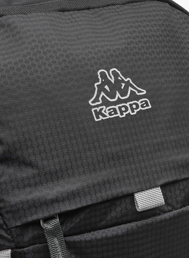 Kappa Men's Logo Print Backpack with Zip Closure and Adjustable Strap - 34x54x16 cm