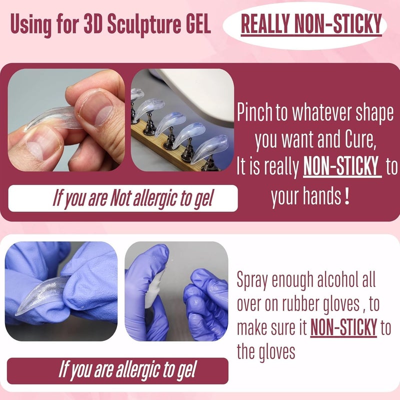 NOVO OVO Non-Sticky Solid Nail UV Gel Glue for Press on and Soft Gel x False Nail Tips 8 in 1, Strong & Long Lasting Nail Glue, Upgrade 3D Gel for Acrylic Sculpture & Decoration, UV Light Cured 30ml - Image 3