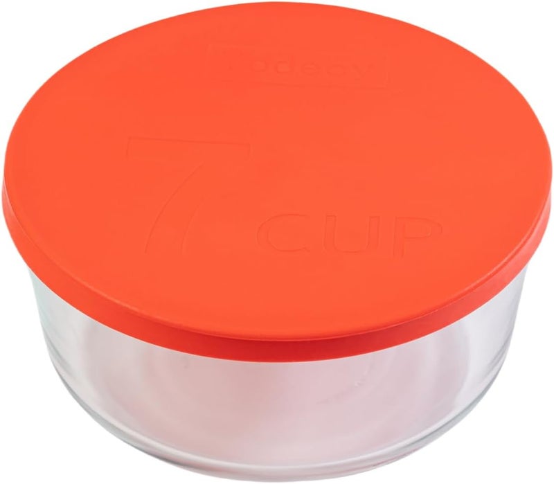 Yodecy Silicone Bowl Lid fit Pyrex Glass Bowls 7402-PC 7 Cup, Silicone Bowl Lid fit Anchor Hocking Glass Bowls 7402-PC 7 Cup,Replacement Lid(1 Pack Red)(Container not Included) - Image 3