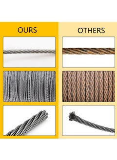 RECTOO RECTOO 100FT 18 T316 Stainless Steel Cable with Cutter 7x7 Strands Aircraft Wire Rope for Deck Railing Stair Handrail Porch Fence High Strength for Indoor and Outdoor Use  - Image 5