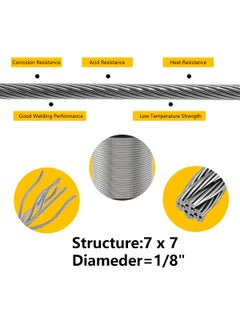 RECTOO RECTOO 100FT 18 T316 Stainless Steel Cable with Cutter 7x7 Strands Aircraft Wire Rope for Deck Railing Stair Handrail Porch Fence High Strength for Indoor and Outdoor Use  - Image 2