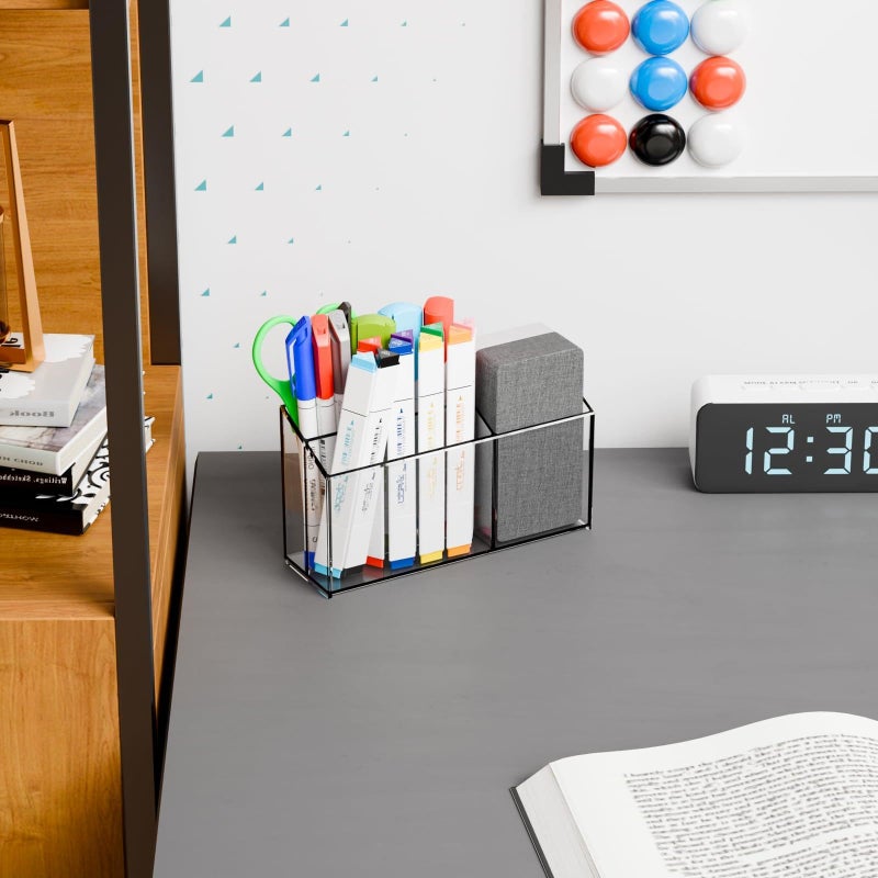 Yieach Clear Non Slip Magnetic Dry Erase Marker Holder for Whiteboard -With Magnet and Adhesive - Magnetic Expo Marker Holder for White Board,Acrylic Magnetic Pen Holder Cup for Refrigerator,Classroom - Image 4