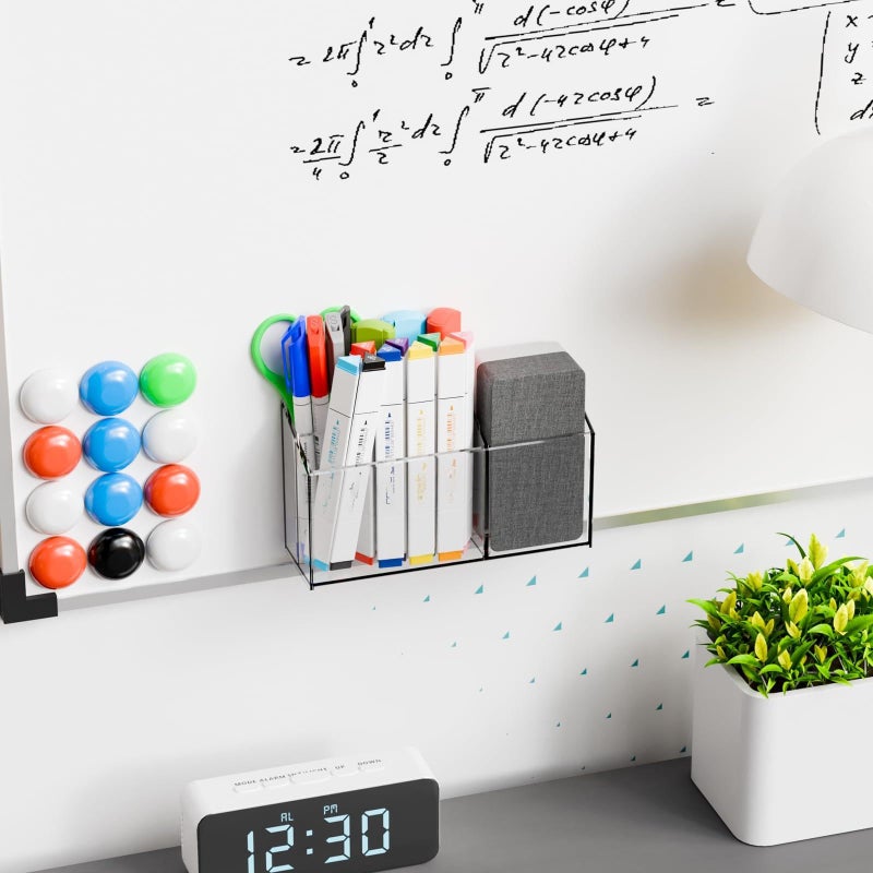 Yieach Clear Non Slip Magnetic Dry Erase Marker Holder for Whiteboard -With Magnet and Adhesive - Magnetic Expo Marker Holder for White Board,Acrylic Magnetic Pen Holder Cup for Refrigerator,Classroom - Image 3