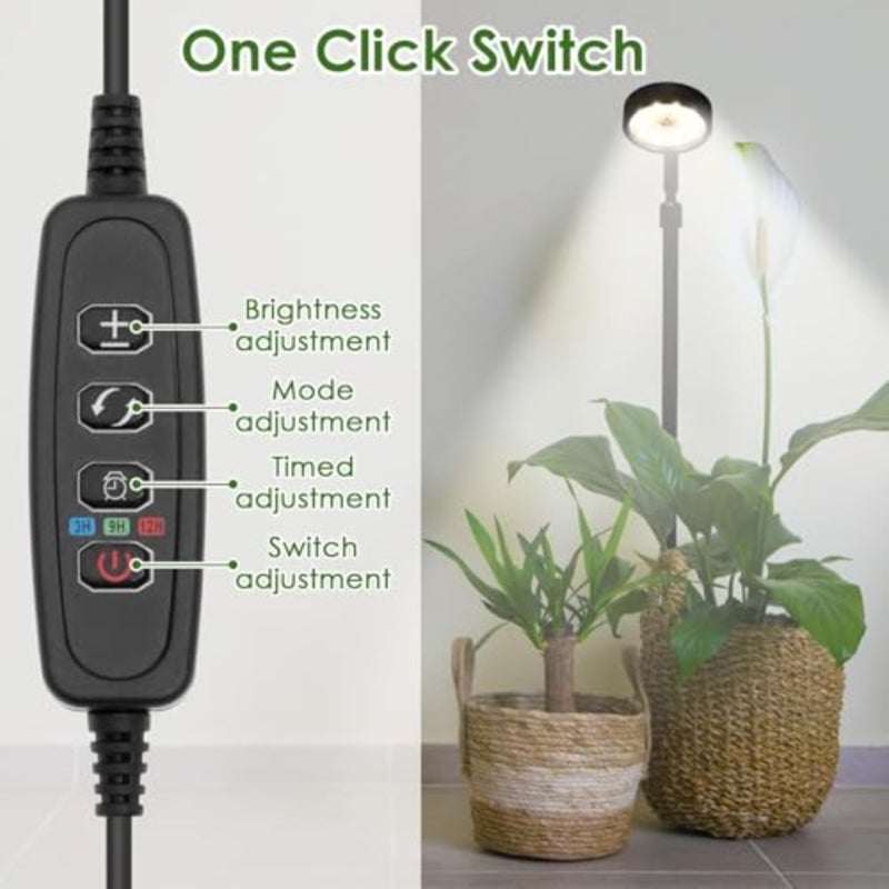 LED Grow Light Full Spectrum for Indoor Plants Adjustable Height Plant Lamp Smart 3/9/12H Timer Optical Lens for Enhanced Plant Vitality Home Greenhouse Use - Image 5