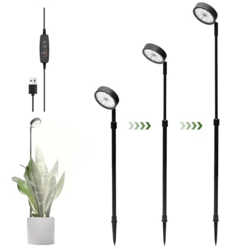 LED Grow Light Full Spectrum for Indoor Plants Adjustable Height Plant Lamp Smart 3/9/12H Timer Optical Lens for Enhanced Plant Vitality Home Greenhouse Use - Image 1