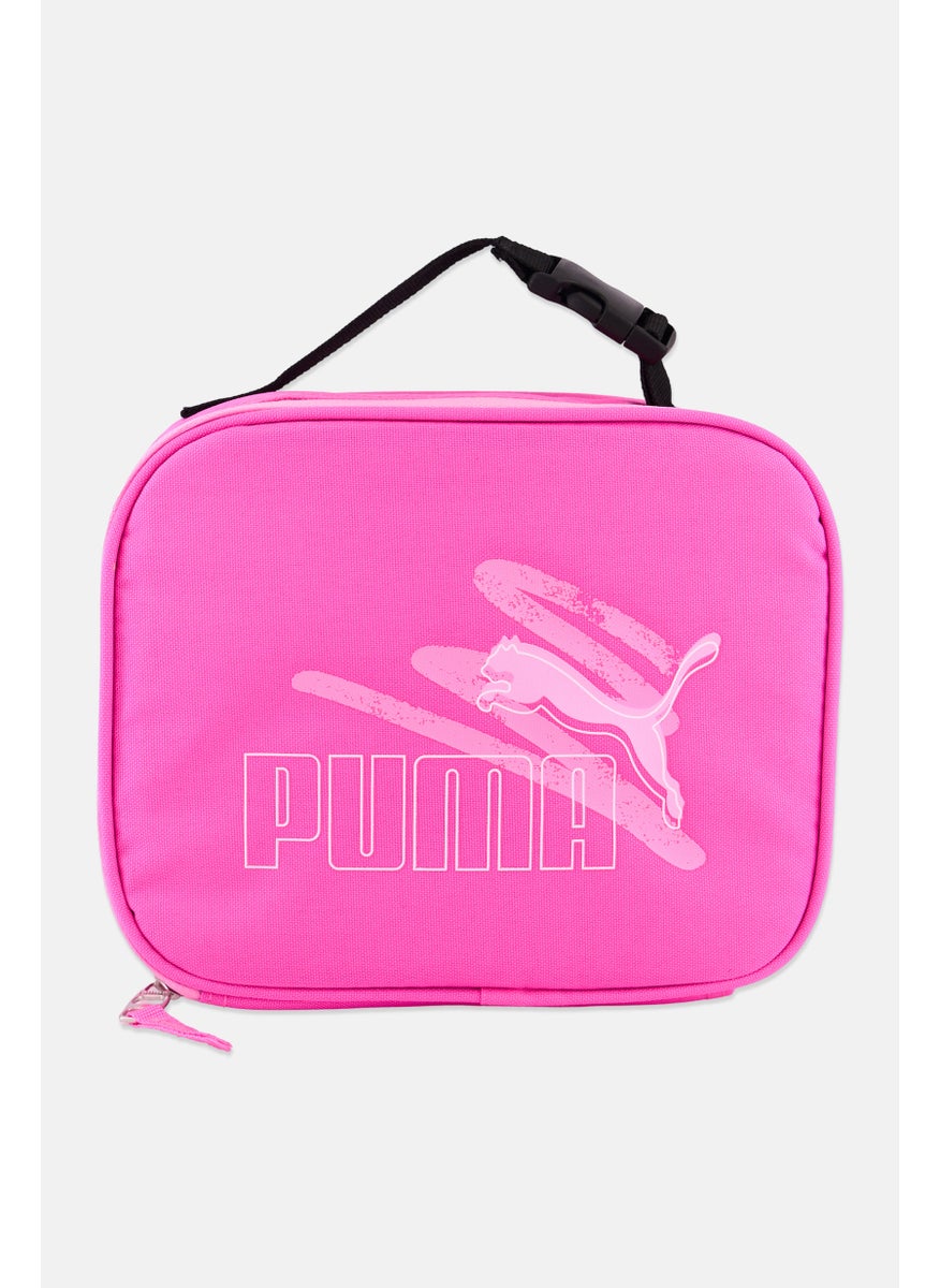 PUMA Kids Girl Brand Logo Lunch Box Bag 23 L x 18 H x 9 W cm, Pink  - Image 1