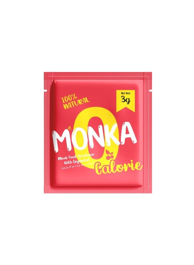 Monka Monk Fruit Sweetener Sachets – Zero Calorie Natural Sugar Substitute | Keto & Diabetic Friendly Sweetener | Portable Sugar Alternative for Coffee, Tea & Drinks - Image 3