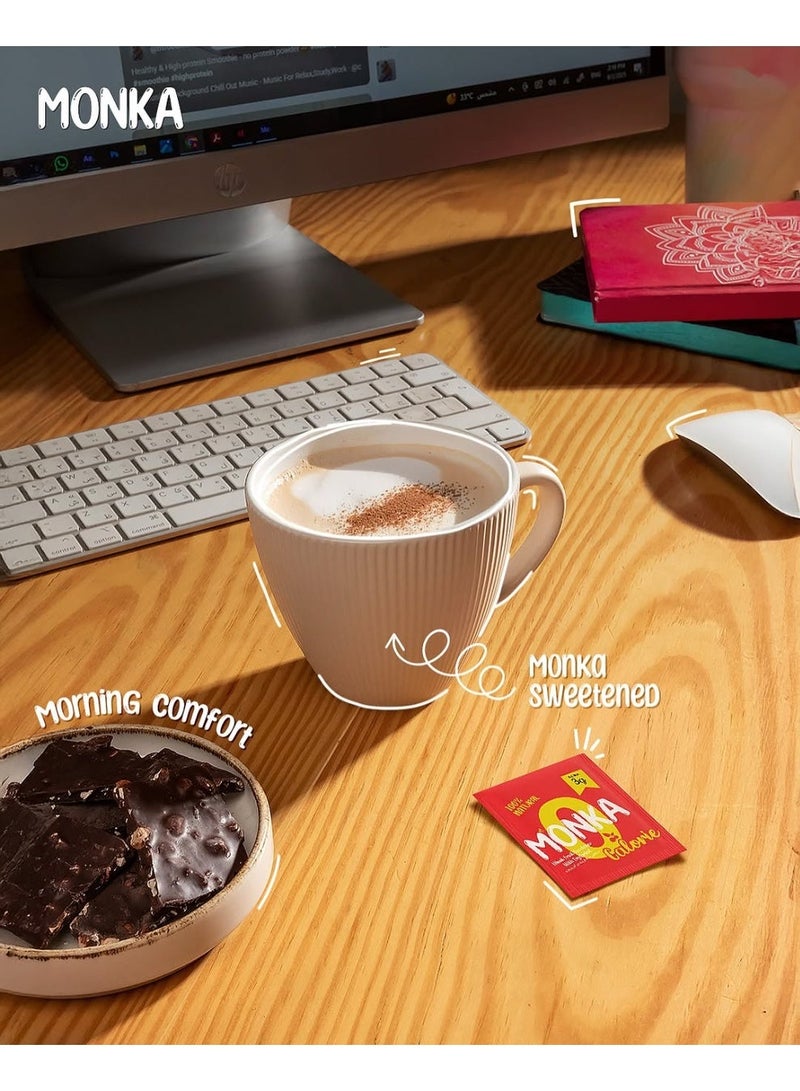 Monka Monk Fruit Sweetener Sachets – Zero Calorie Natural Sugar Substitute | Keto & Diabetic Friendly Sweetener | Portable Sugar Alternative for Coffee, Tea & Drinks - Image 2