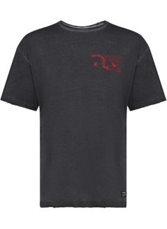 Athlex Men's T-shirt Black, Termit, Soft Cotton Fabric, Loose Fit, Bold Design with Cutouts, Comfortable for Urban Adventures and Outdoor Activities 