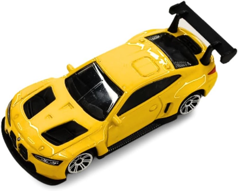 MSZ D-power – BMW M4 GT3 - Yellow | Die-Cast Replica, Ultimate Collector's Item, Race Cars | Toy Vehicles, Metal Toy Car Model - Pull Back Collection | Size - 1:64, For Kids 3+ - Image 1