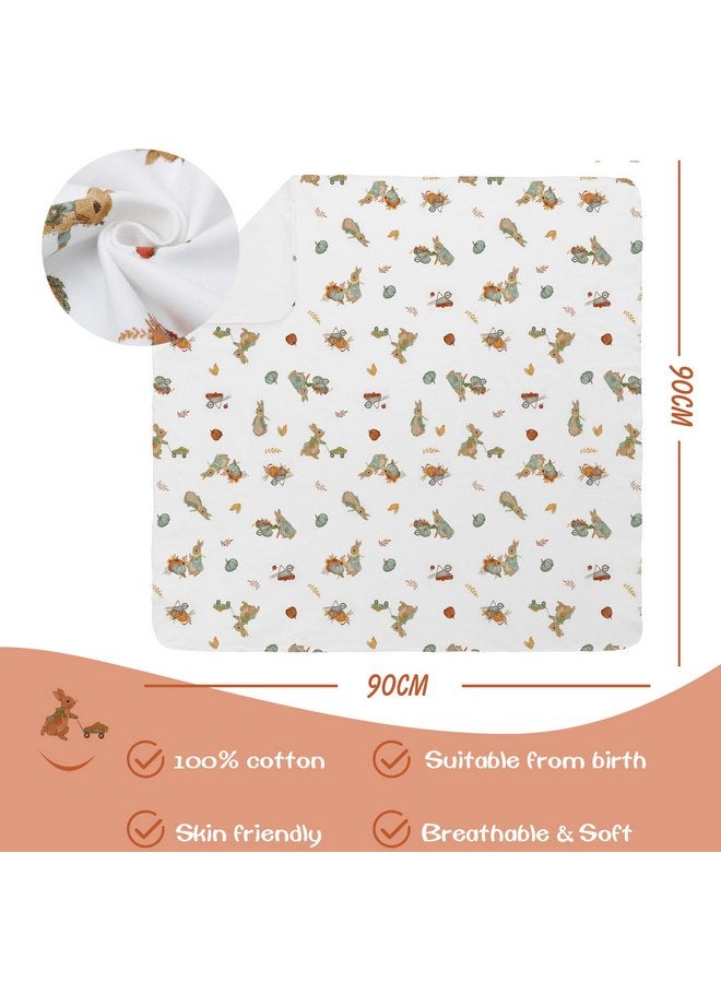LAT LEE AND TOWN Baby Cotton Swaddle Blankets with Hat Set 3 Pack 0-3 3-6 Months Wearable Blankets Unisex Baby Sleeping Bag (rabbit)  - Image 3