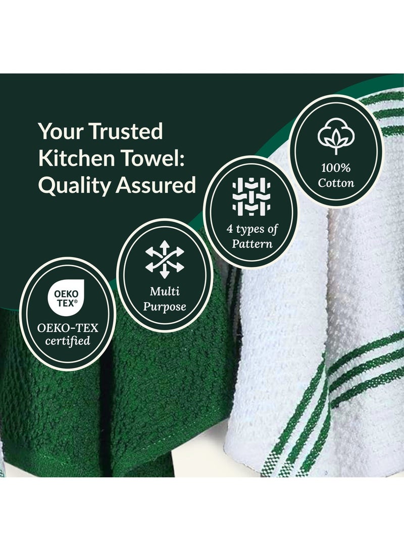 Cloud Scape Linen Terry Kitchen Towel and Dish Cloth Set-Pack of 8,Super Absorbent, Quick Drying Hand Towels, Olive Green - Image 5