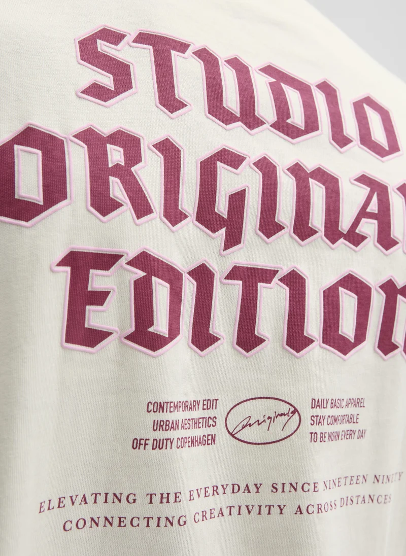 JACK & JONES  JORMEADOWS TYPO TEE SS CREW NECK for Men | Best Price UAE