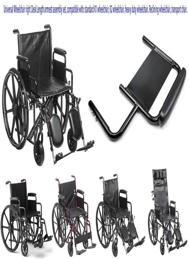 ForconMed Wheelchair Right Desk Length armrest Assembly Set,for Most Brands k1/k2/k7 Standard wheelchairs,Bariatric, Heavy-Duty Wheelchair and Transport Chairs (STDSSSDDAR).1Ea, Black - Image 2