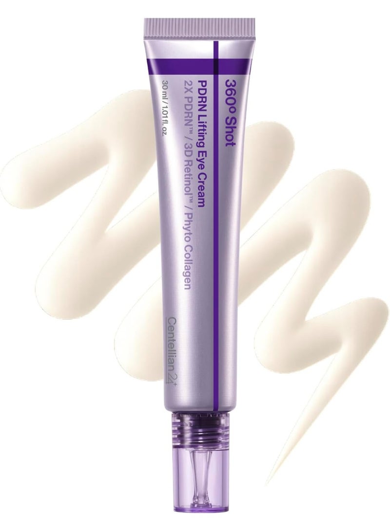 Centellian24 360 Shot PDRN Firming Eye Cream 30ml - Retinol Anti-Ageing Eye Cream for Saggy Eyes, Smoothes Wrinkles, Firming and Moisturising Care for Eye Puffiness - Image 1