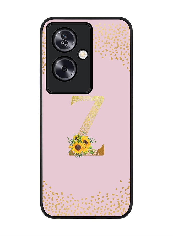 Stylizedd Rugged Black Edge Case for OnePlus Nord N30 SE Case Cover Custom Monogram Initial Letter Floral Mandala Pattern Alphabet- Z (Pink) - Image 1