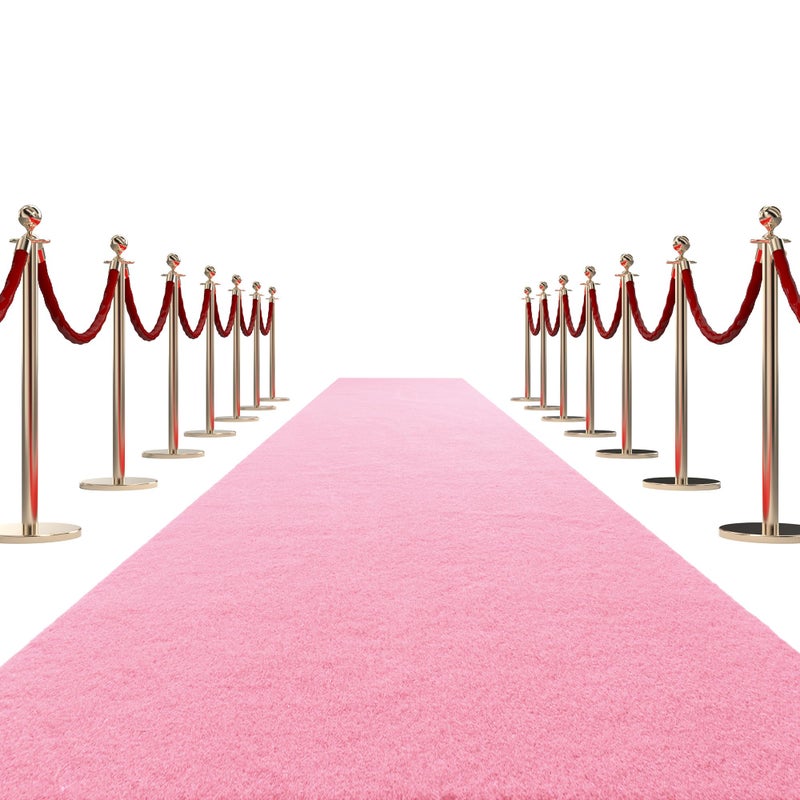 HOMBYS 450 GSM Extra Thick 3x10 ft Pink Carpet Runner for Partys & Events, Heavy-Duty Felt Aisle Runway Rug for Steps, Prom Proposal & Wedding Ceremony Decorations, Hollywood Oscars for VIP Awards - Image 1