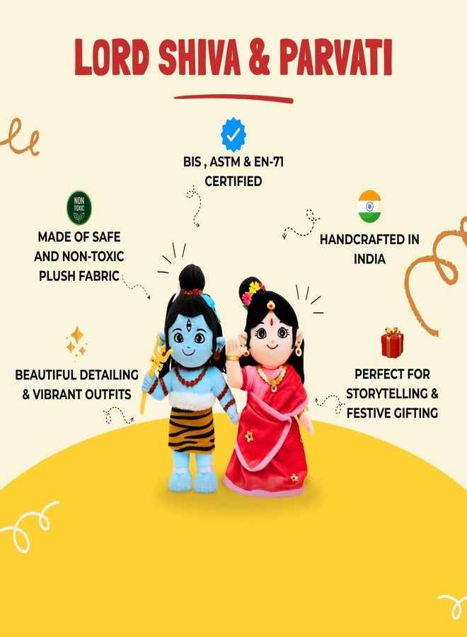 Panda's Box Lord Shiva and Parvati Duo (Non-Musical) | Soft Plush Stuffed Toy | Non-Toxic, Safe | Divine Birthday & Festive Gift for Babies, Kids (Boys, Girls) | Free Colouring Book | 30 CM - Image 3