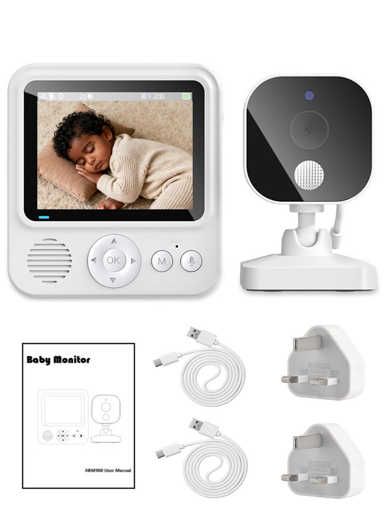 WAMIT Baby Monitor 3.2 inch LCD Display Wireless Babies Video Monitor with 2 Way Talk , Night Vision, Temperature and Humidity Sensor, Lullabies for Baby Elder - Image 1