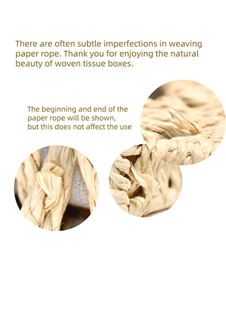 Handmade Rattan Tissue Box Cover – Eco-Friendly Natural Woven Tissue Holder with Cotton Lining & Lace Edge, Decorative Victorian Design for Living Room, Bedroom, Bathroom, Office – Multi-Purpose & Elegant Storage Solution  - Image 3
