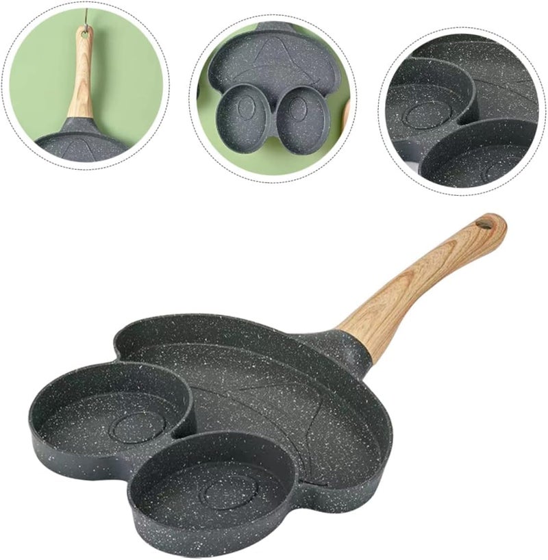 AAGNA 3Cup Egg Frying Pan NonStick Heart Omelette Pan Mini Pancake Pan Aluminum Alloy Egg Cooker Pan Small Egg Skillet Breakfast Heating for Stove Top Gas Stove Breakfast Pan Grill Pan - Image 4