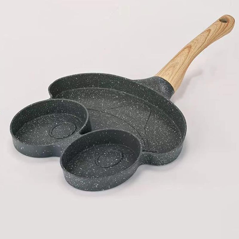 AAGNA 3Cup Egg Frying Pan NonStick Heart Omelette Pan Mini Pancake Pan Aluminum Alloy Egg Cooker Pan Small Egg Skillet Breakfast Heating for Stove Top Gas Stove Breakfast Pan Grill Pan - Image 1
