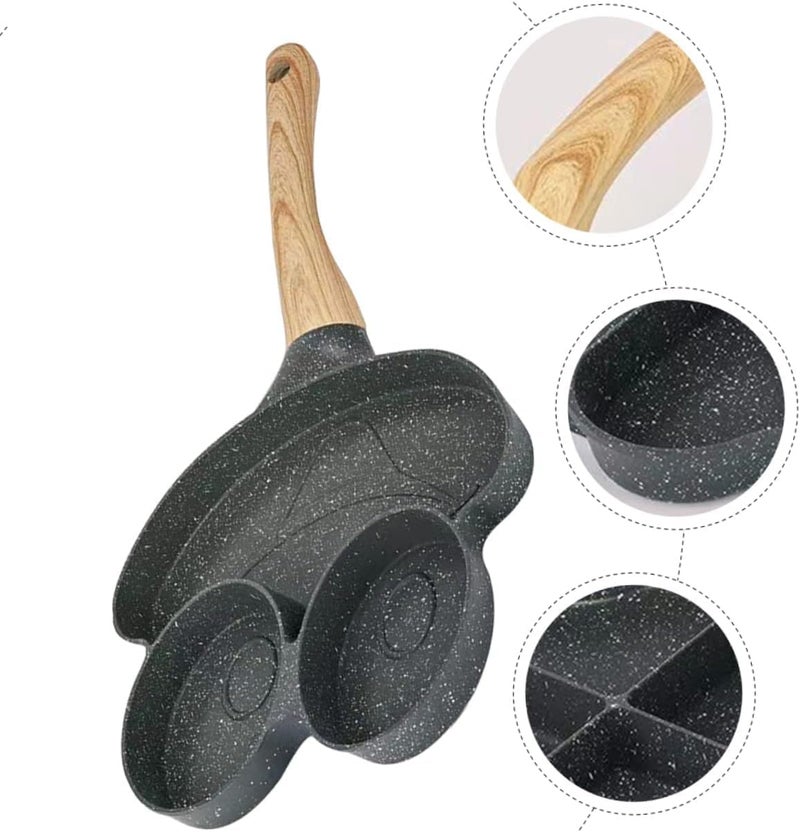 AAGNA 3Cup Egg Frying Pan NonStick Heart Omelette Pan Mini Pancake Pan Aluminum Alloy Egg Cooker Pan Small Egg Skillet Breakfast Heating for Stove Top Gas Stove Breakfast Pan Grill Pan - Image 5