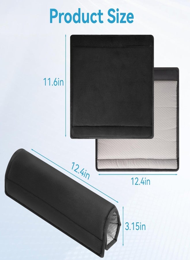 OUWERALL Wheelchair Chair Armrest Covers Set of 2,Wheelchair Arm Pads + Desk Chair Covers Combo - Breathable Mesh & 100D Memory Foam Dual-Layer Cushion (Black 2-Pack) - Image 5