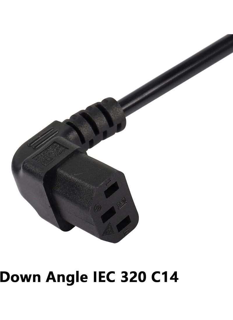 CERRXIAN CERRXIAN 03m Down Angle C13 to C14 Panel Mount Power Cable 90 Degree IEC 320 C13 Female to C14 Male PDU Power Supply Extension Cord for MonitorsComputersEtcDc13mc14  - Image 4