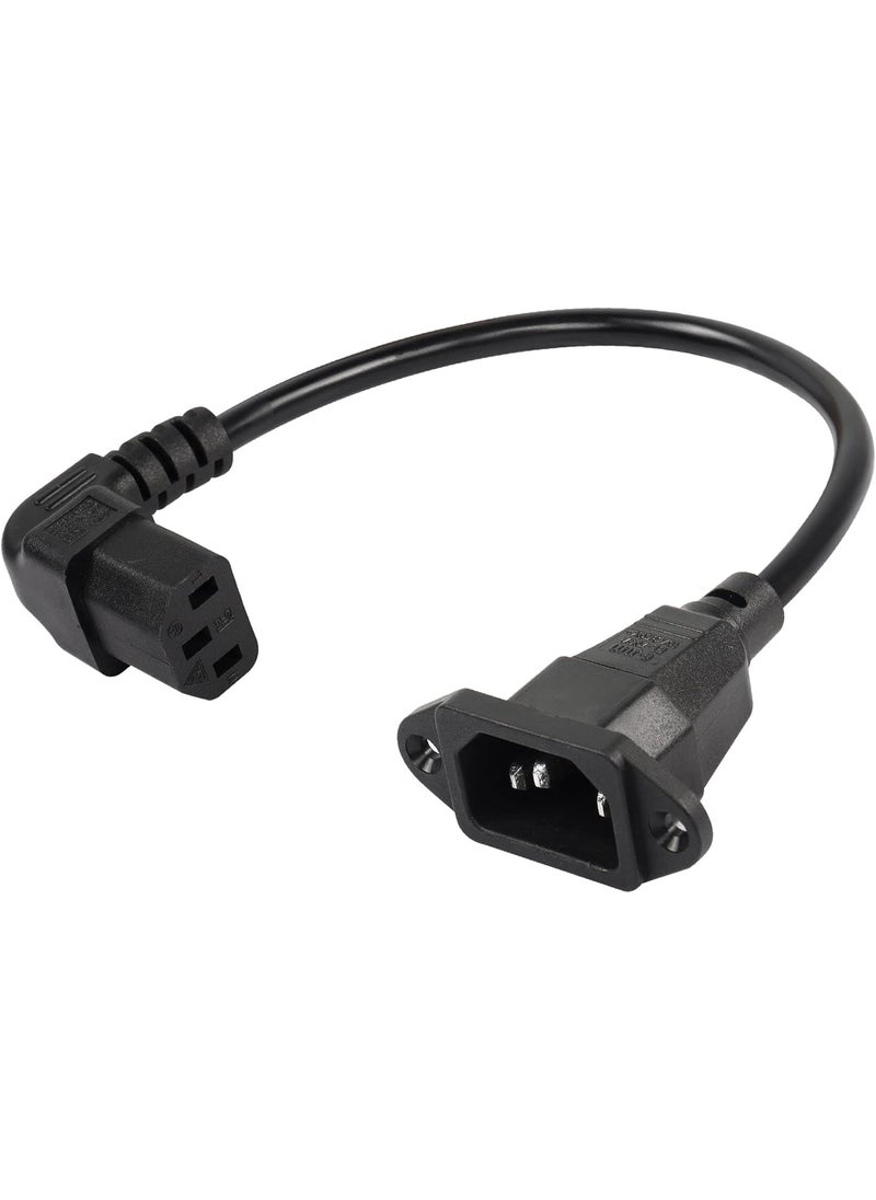 CERRXIAN CERRXIAN 03m Down Angle C13 to C14 Panel Mount Power Cable 90 Degree IEC 320 C13 Female to C14 Male PDU Power Supply Extension Cord for MonitorsComputersEtcDc13mc14  - Image 1