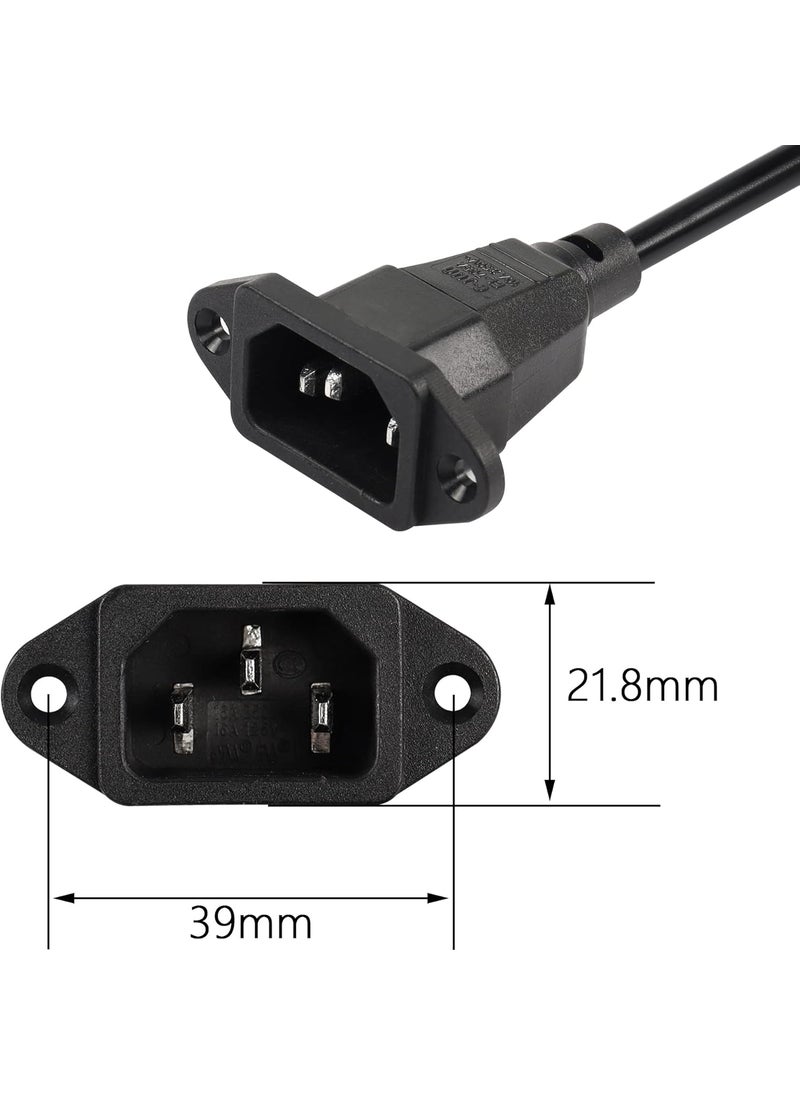 CERRXIAN CERRXIAN 03m Down Angle C13 to C14 Panel Mount Power Cable 90 Degree IEC 320 C13 Female to C14 Male PDU Power Supply Extension Cord for MonitorsComputersEtcDc13mc14  - Image 3