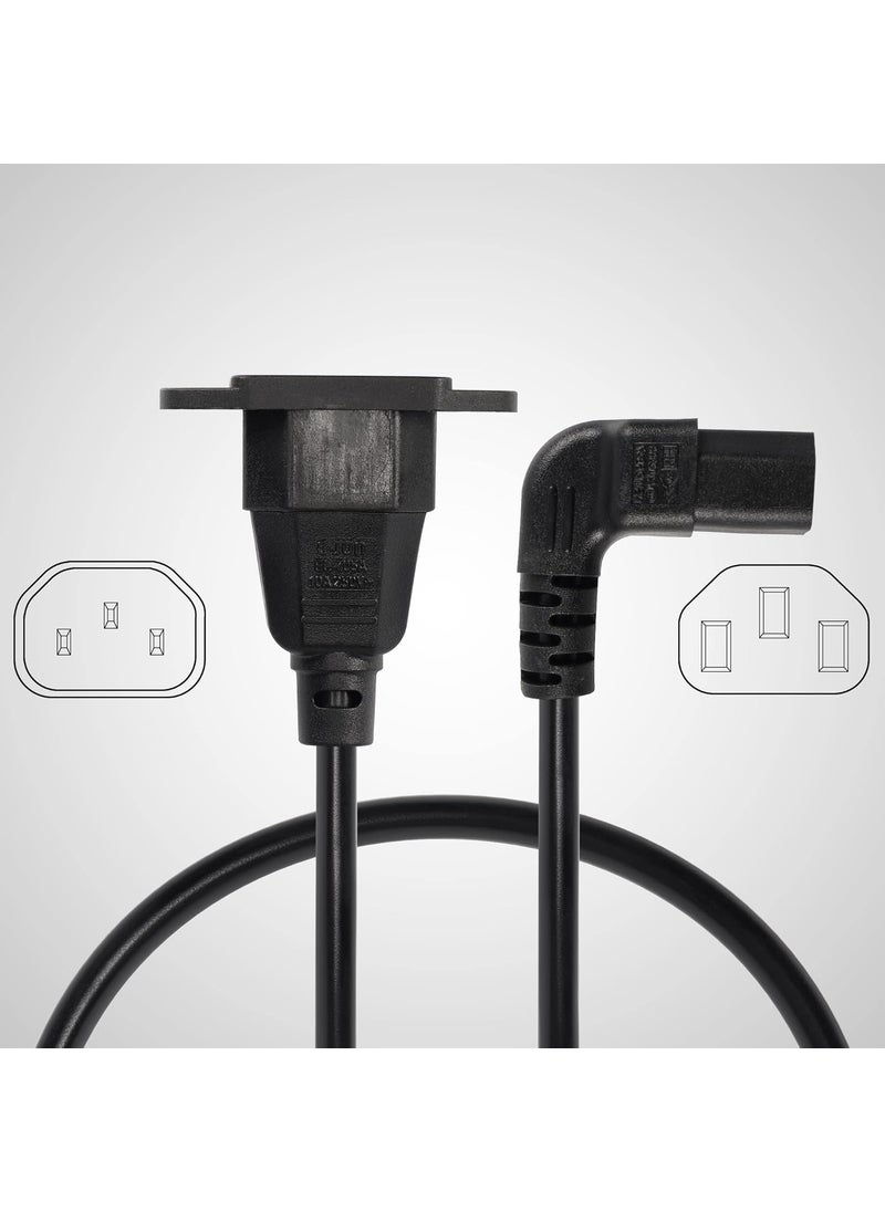 CERRXIAN CERRXIAN 03m Down Angle C13 to C14 Panel Mount Power Cable 90 Degree IEC 320 C13 Female to C14 Male PDU Power Supply Extension Cord for MonitorsComputersEtcDc13mc14  - Image 5