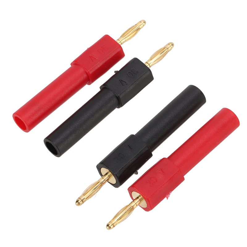 5set Banana Plug Adapter PA Brass Material 2mm/0.08in Male to 4mm/0.16in Female Red Black Banana Connector - Image 5