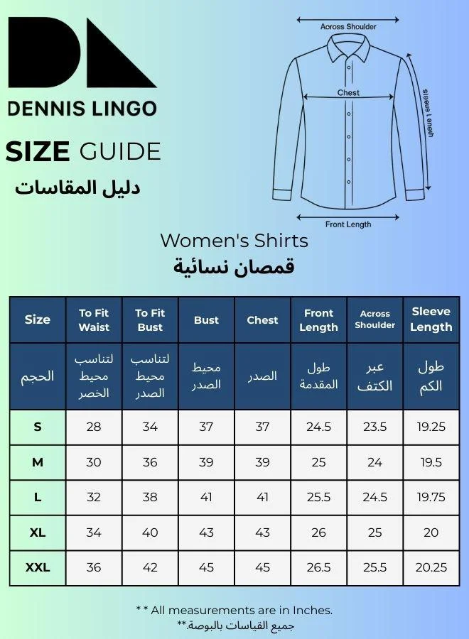 Dennis Lingo Bronze Green Women's Bronze Green Poly Crepe Solid Button Down Regular Fit Shirt for Women | Best Price UAE