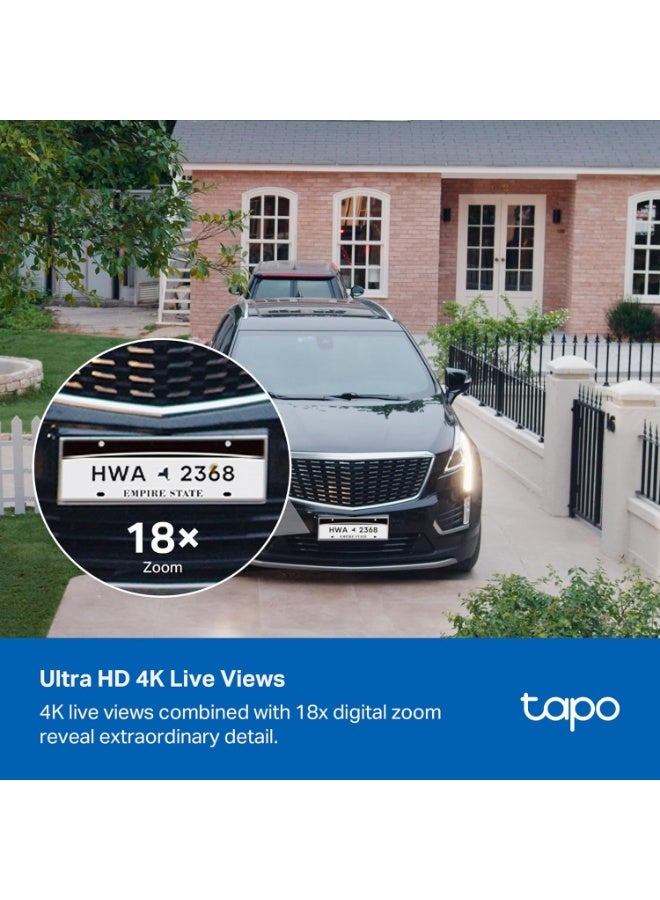 tapo 4K Outdoor Battery Camera Wireless, Security Camera with Integrated Solar Panel, Person/Vehicle/Pet Detection, Works w/Alexa & Google Assistant, Color Night Vision, SD/Cloud Storage, C465 - Image 2