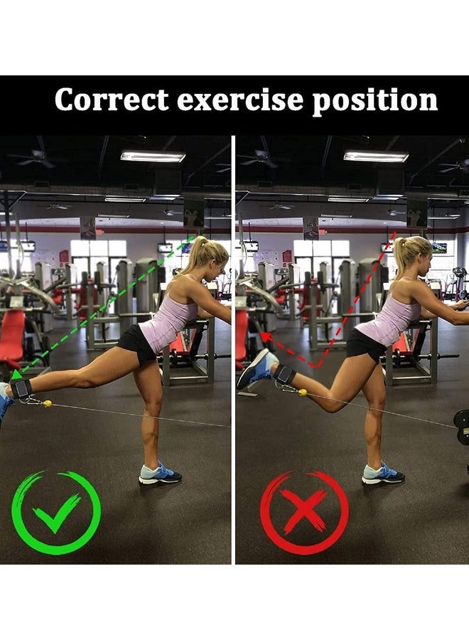 Ankle Straps Ankle Resistance Bands Wrist Cuffs Padded Straps Adjustable Fitness Glute Kickback D-Ring for Cable Machine Gym Foot Leg Training Brace Support 1 Pair - Image 5