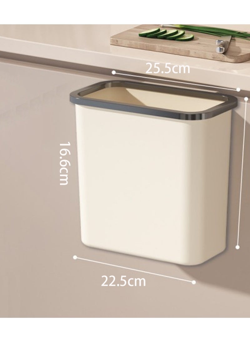 Generic 25.5cm*22.5cm*16.6cm Wall-Mounted Trash Can Medium-Cream White  - Image 2